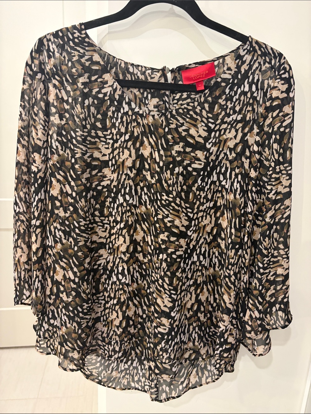 Jennifer Lopez Black Chiffon double layer Blouse